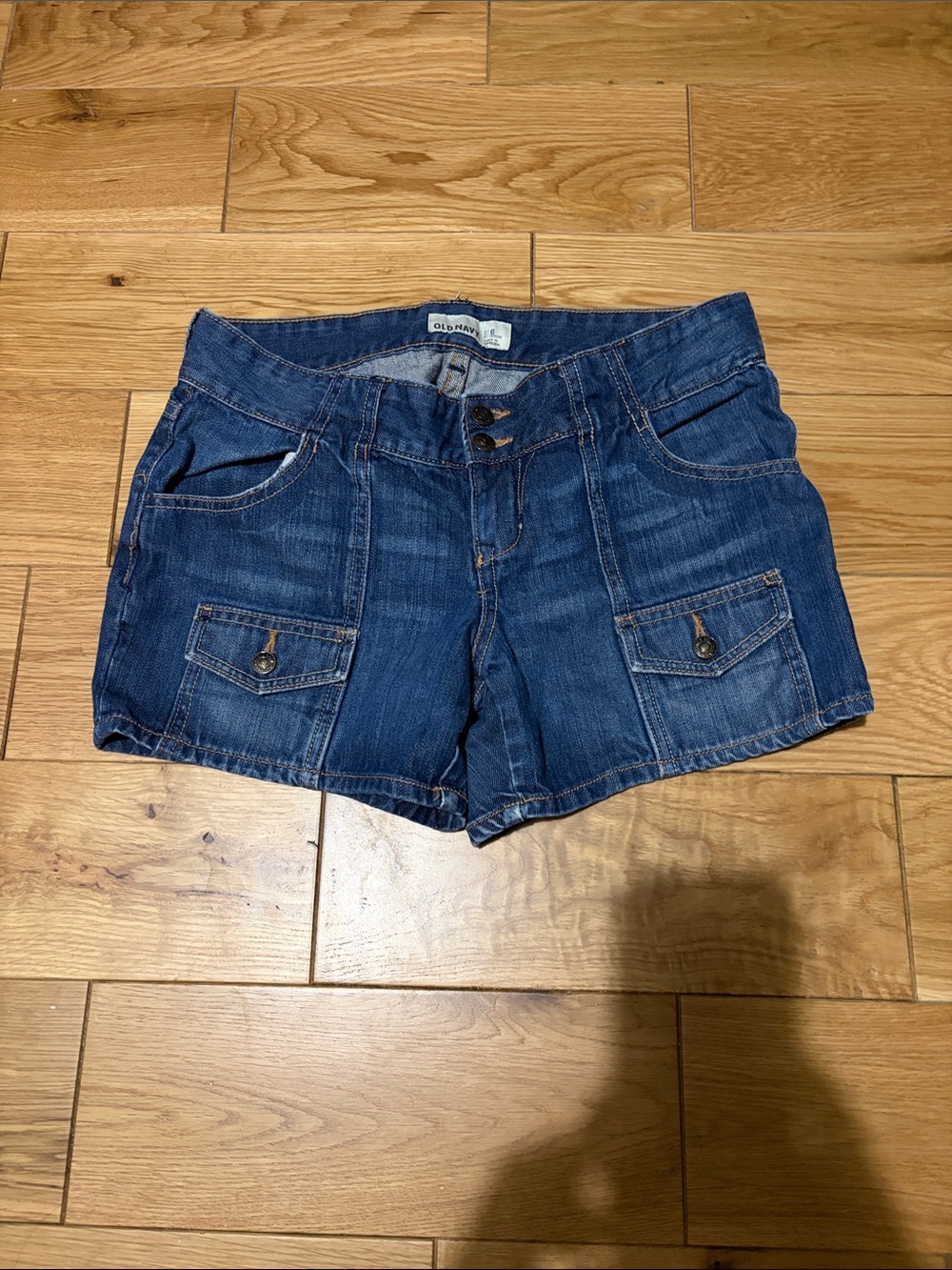 Old Navy Blue Denim Utility Pocket Jean Shorts
